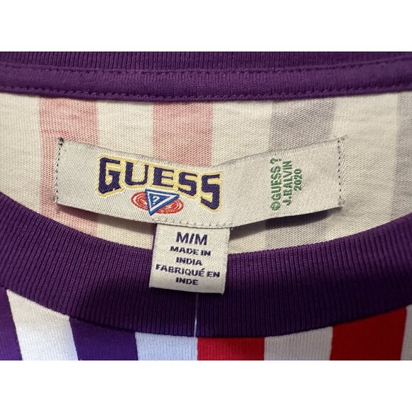 Guess J Balvin 2020 rainbow stripe white t shirt NEW NWT M Medium men  spell out - Picture 3 of 16